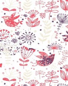 北欧创意森系花纹图案