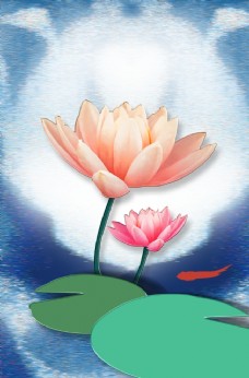 荷花 水墨装饰画