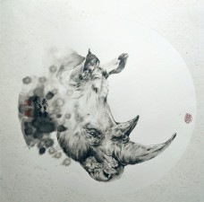 画家刘俊良国画作品犀牛