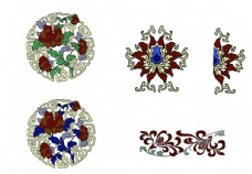 中国传统纹样牡丹富贵花型