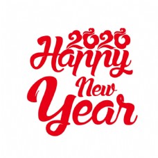 2020新年快乐简约字体