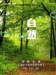 森林树木自然生态环境树木森林海报公益