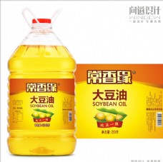 茶壶大豆油标签展开设计图