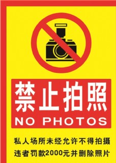 相指禁止拍照标牌