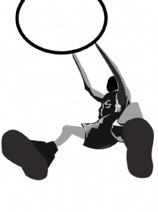 手绘篮球运动员装饰图案