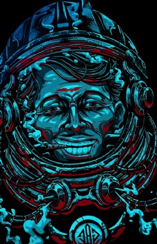 宇航员T恤印花花纹涂鸦背景