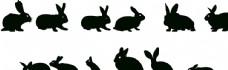 兔子剪影