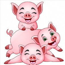 猪矢量素材卡通小猪