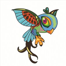 淘宝海报服装图案底纹数码印花鹦鹉鸟