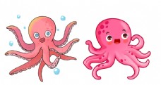 卡通海洋生物可爱章鱼