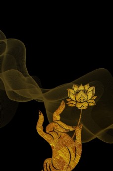 手拿莲花背景