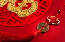 传统文字中国传统文化福字中国结铜