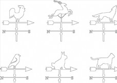 公鸡母鸡风向标标志标识图标底纹