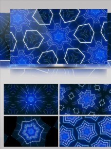 蓝色科幻几何图形扩散万花从