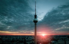 日落时柏林电视塔
