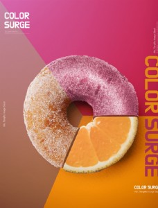 炫彩海报创意炫彩甜甜圈海报