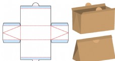 三角手提包装盒刀模图