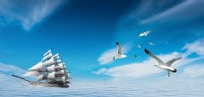 企业文化海鸥帆船
