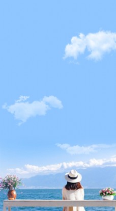 蓝色天空摄影风景旅游背景