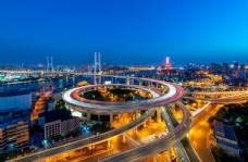 风车群上海城市立交桥