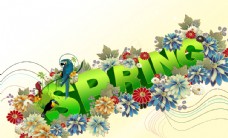 春天字体设计spring