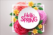 春季背景春季花卉海报