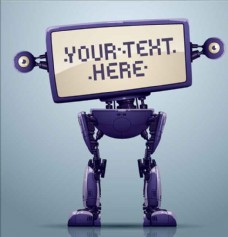 科技人物紫色机器人可爱卡通人物电子科技