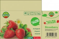 矢量草莓水果包装箱设计