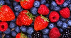 草莓蓝莓水果背景食物