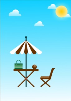 沙滩桌子凳子太阳伞