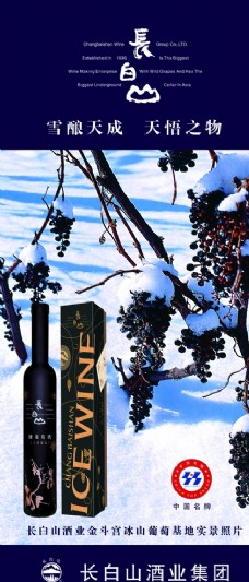 长白山葡萄酒宣传展架易拉宝海报