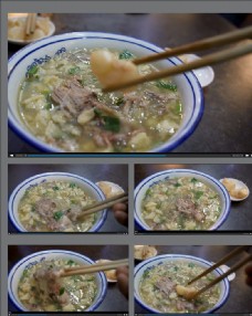 中华美食羊肉泡馍视频拍摄