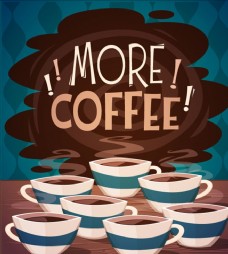 咖啡杯咖啡广告卡通手绘唯美素材背景
