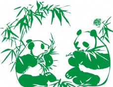 水墨中国风熊猫