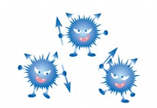 卡通手绘病毒细菌元素