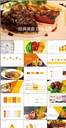 餐厅经典美食食品PPT模板