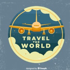 创意环球 旅行飞机卡片