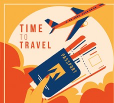 旅游签证飞机护照旅行签证