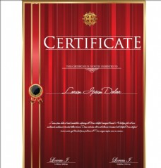 潮流素材红色奖状证书大气高档背景素材