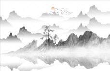 中国风设计水墨山