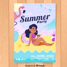 创意女子 夏季派对传单