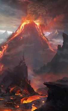 大自然火山岩浆喷发