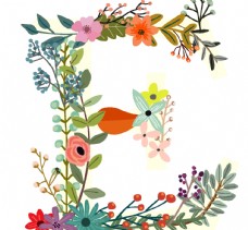 矢量花卉创意矢量手绘花卉字母