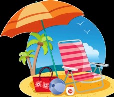 放假夏季沙滩太阳伞png