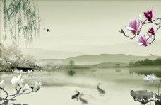 水墨中国风古色古香山水画