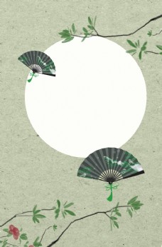 树木中国风淡雅海报背景