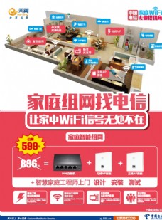 促销广告中国电信天翼家庭组网