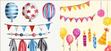 水彩气球生日派对
