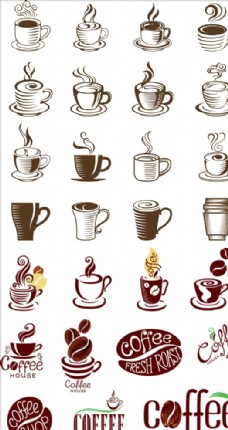 咖啡机手绘咖啡杯