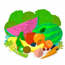 卡通菠萝矢量水果蔬菜食品素材